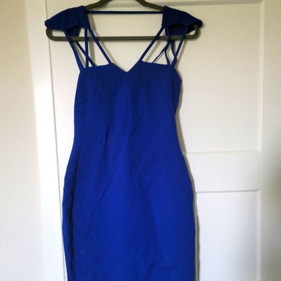Medium Lynn Couture blue edgy mini dress. - Picture 3 of 4